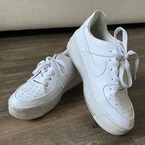 Nike Sage White Leather Platform AF1